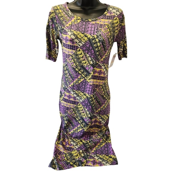 LuLaRoe Dresses & Skirts - NWT LuLaRoe Julia Form Fitting Knee Length Geometric Knit Dress Womens XXS